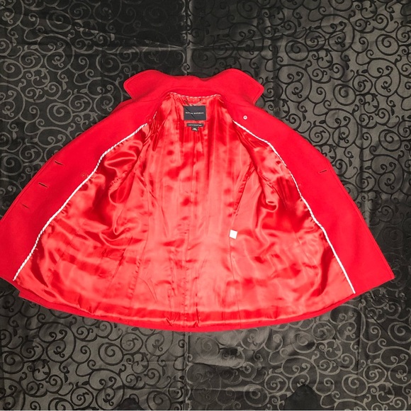 Banana Republic Red Double Breasted Short Italian Wool Coat - Picture 12 of 16